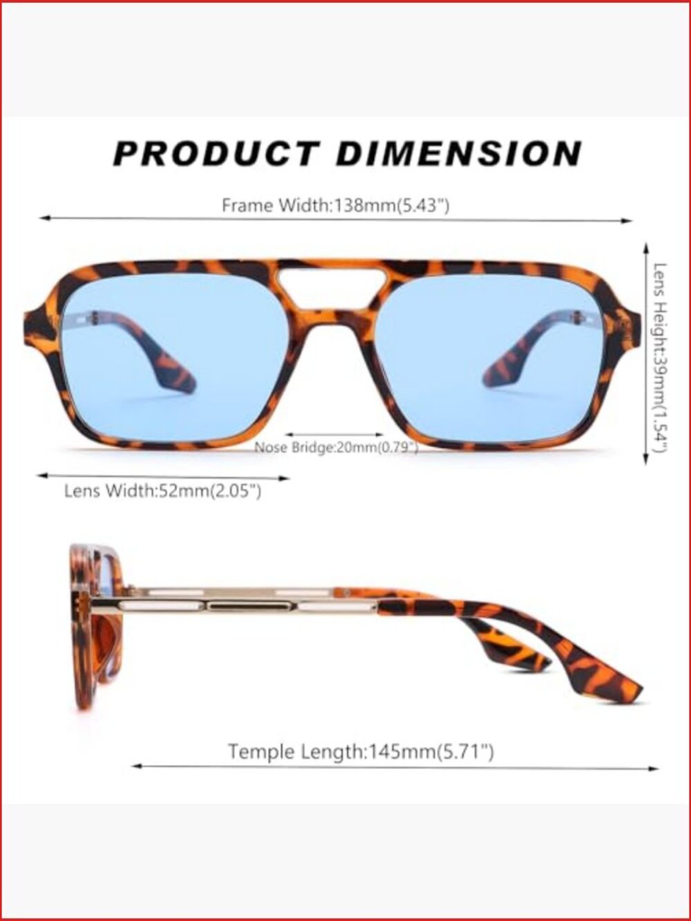 Vintage Square Tinted Sunglasses UV400 Metal Frame Unisex Retro - Picture 5 of 7